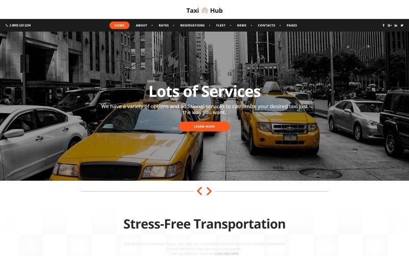 TaxiHub - Taxi-responsiv webbplatsmall