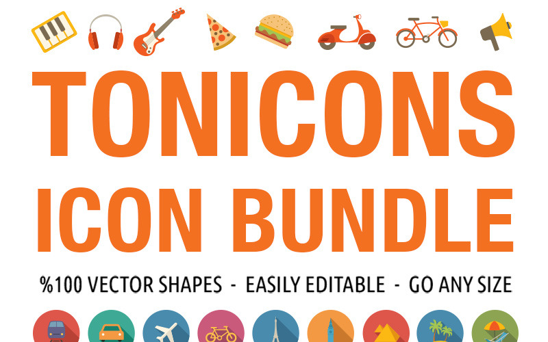 Download Бандл «Tonicons» 2000 векторных иконок / Tonicons - 2000 Vector Icons Set - Набор иконок на тему графика app icons business collaborations communication computer consultancy development flat glyphs graphics interface outline long shadow media marketing seo social network