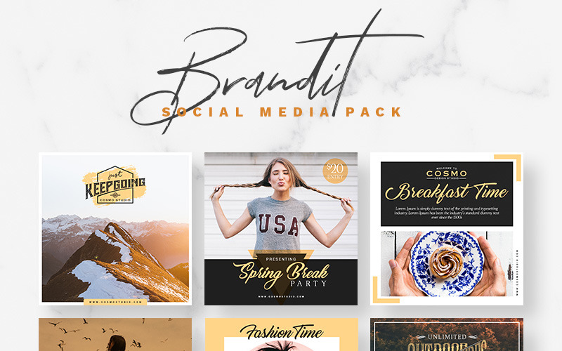 Sjabloon voor sociale media van Brandit Pack