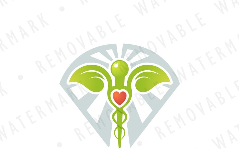 Caduceus Leaves Logo Template