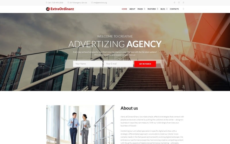 ExtraOrdinarz - Advertising Agency WordPress Theme