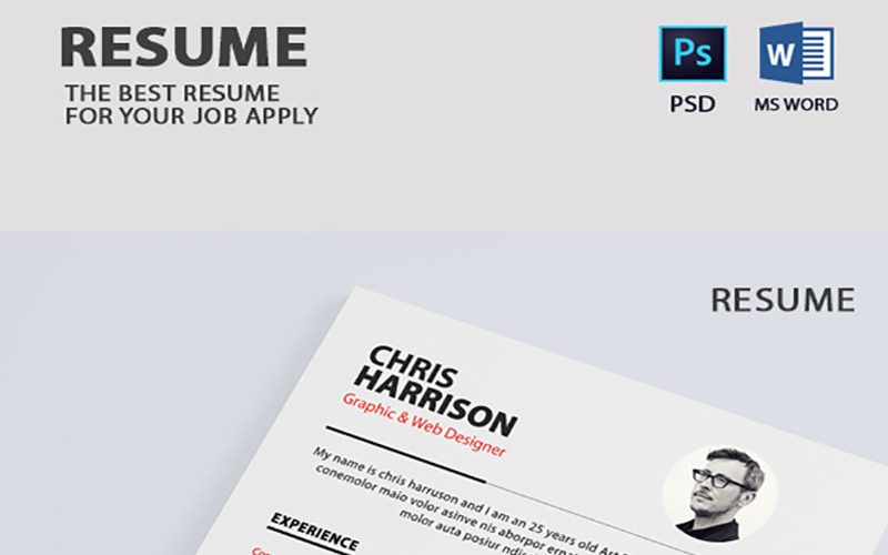 Download Резюме "Пример резюме дизайнера" / Graphic Designer Resume Template - Резюме на тему графика 3-piece resume a4 blue download clean curriculum vitae cv business card template design editable elegant job light professional red ai