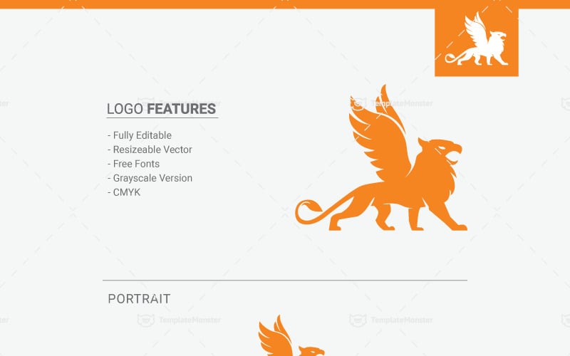 Download Шаблон логотипа "Griffin Logo Template" / Griffin Logo Template - Шаблон логотипа на тему графика animal black business classic clean eagle elegant financial gryphon hotel icon king lawyer legal lion logo logotype luxury management mascot