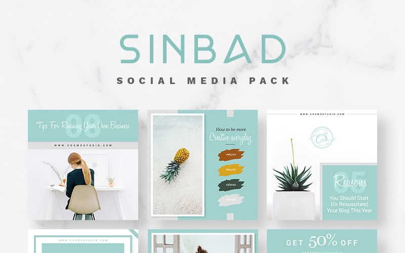 Modèle de médias sociaux SINBAD Pack