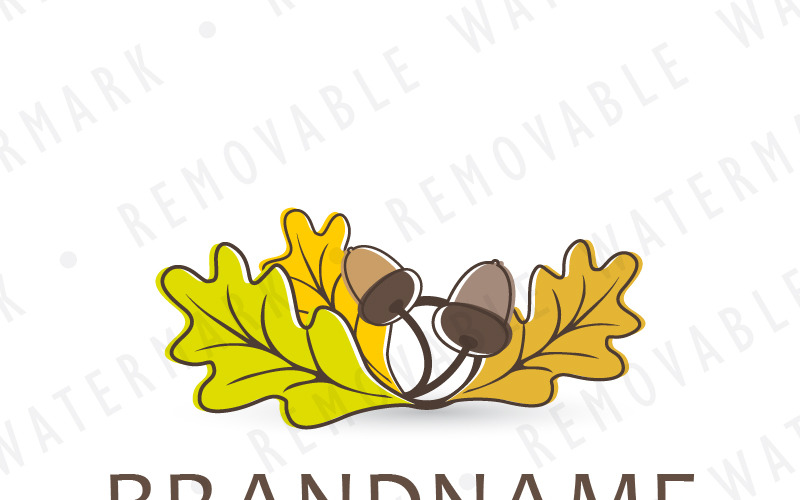 Modello di logo di foglie di quercia della foresta