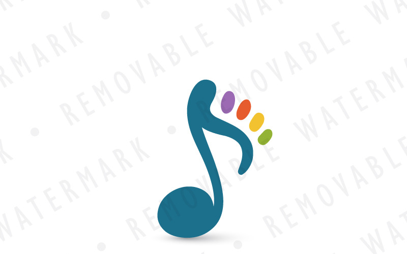 Download Шаблон логотипа "Musical Trip Logo Template" / Musical Trip Logo Template - Шаблон логотипа на тему графика simple adventure minimal creative sound travel music trip foot culture note footprint trace exploration event logo design template melody song