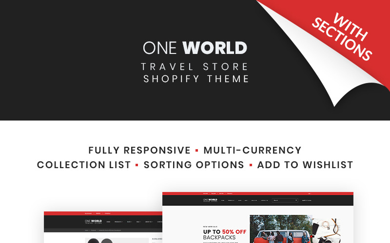 One World - Tema Shopify del negozio di viaggi