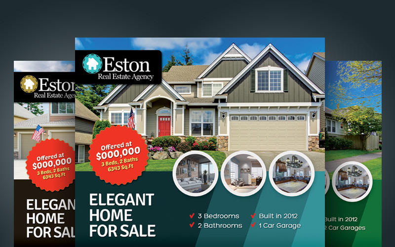 Download Фирменный стиль "Real Estate Flyer - Corporate Identity Template" / Real Estate Flyer - Corporate Identity Template - Фирменный стиль на тему графика ad advert advertisement advertising agency agent broker buy flyer home house open pamphlet photoshop poster real estate sale realtor rent