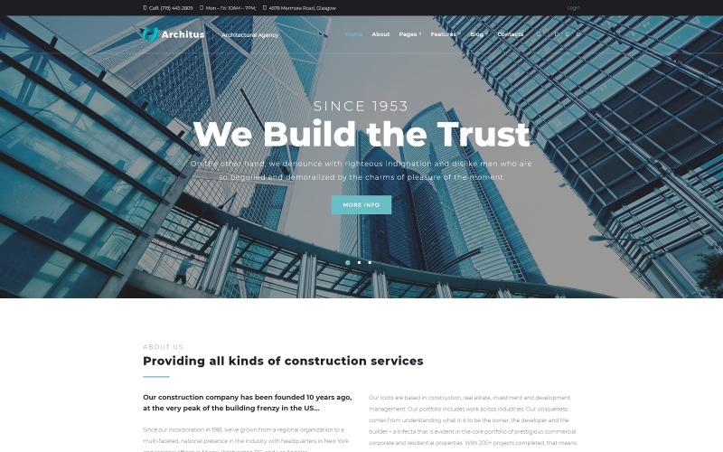 Šablona WordPressu Architus - Construction