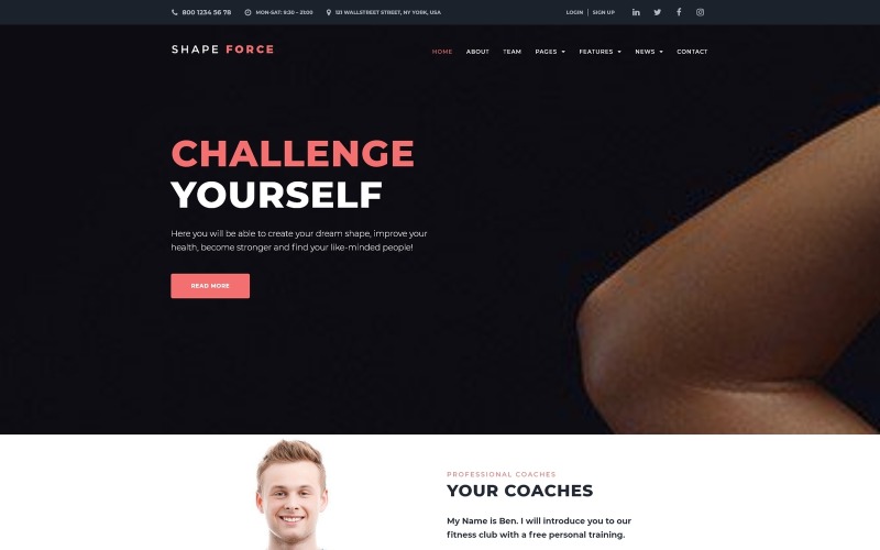ShapeForce - WordPress тема Sport Studio