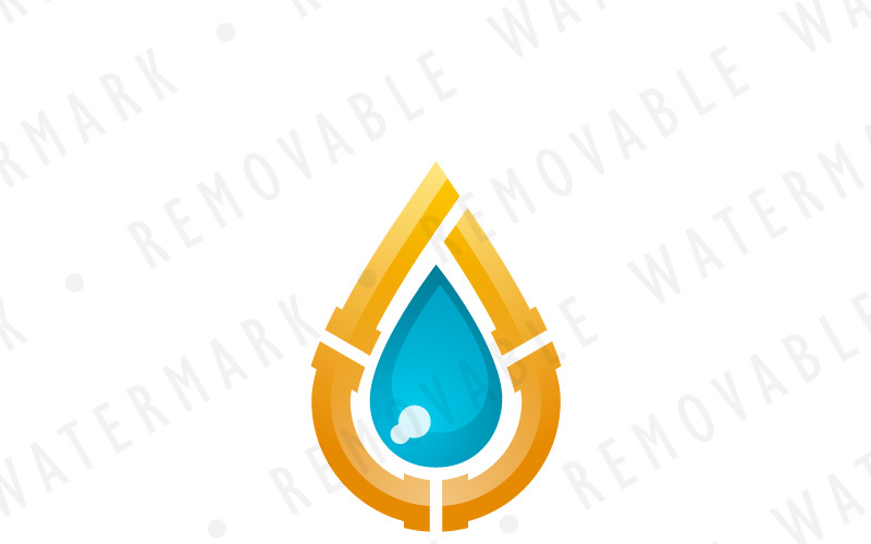 Sıhhi Tesisat Su Damlası Logo Şablonu