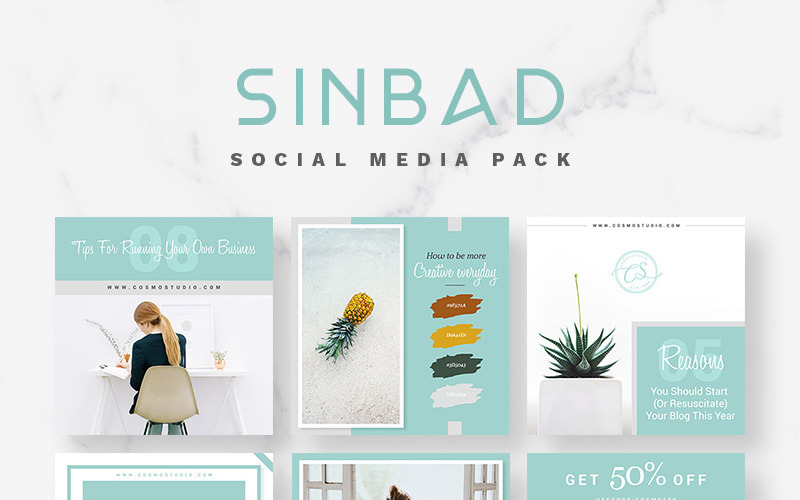 Download SINBAD — бандл шаблонов для соцсетей / SINBAD  Pack Social Media Template - Шаблон для соцсетей на тему графика blog facebook fashion food instagram journal lifestyle photoshop pinterest sale social media pack summer template web banner winter business clothing