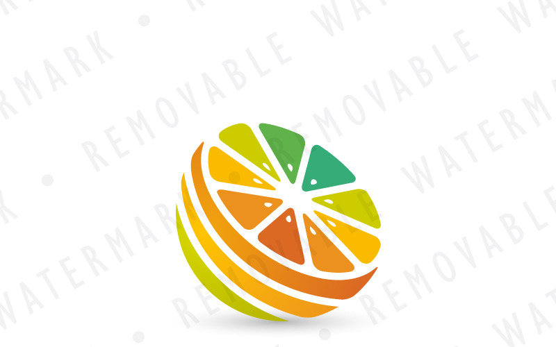 Download Шаблон логотипа "Spectrum of Vitamins Logo Template" / Spectrum of Vitamins Logo Template - Шаблон логотипа на тему графика simple healthy fruit colorful rainbow moon drink nutrition juice lemon spectrum crescent vitamin citrus grapefruit variety organic logo design template