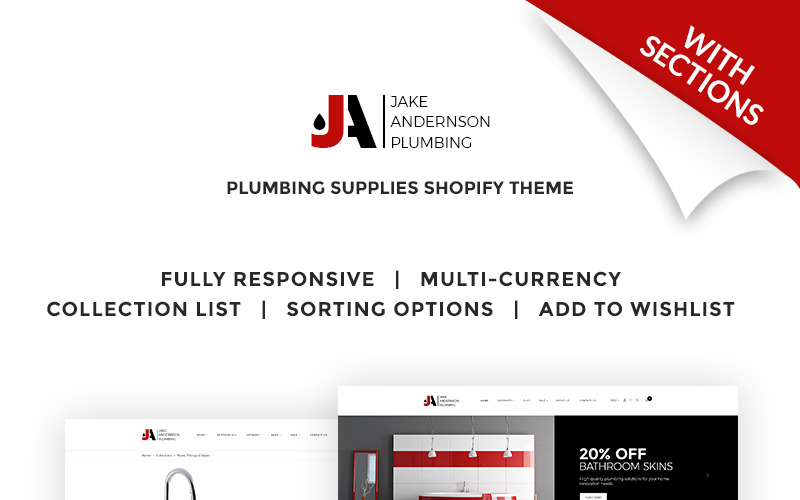 Тема для Shopify Сантехника Джейка Андерсона