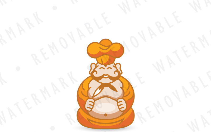 Download Шаблон логотипа "Chef Buddha Logo Template" / Chef Buddha Logo Template - Шаблон логотипа на тему графика food buddha chef kitchen relaxed cook zen mentor meditation robust fat monk yoga restaurant eat character mascot logo design template