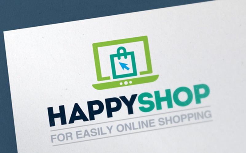 Compras online | Modelo de logotipo de loja de comércio eletrônico