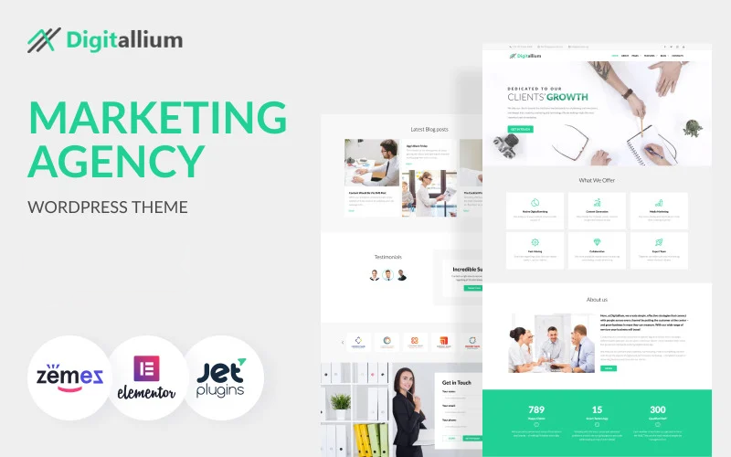 Digitalium - WordPress Elementor тема для агентства цифрової реклами та маркетингу