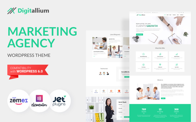 Digitalium - WordPress Elementor-tema för marknadsföringsbyrå