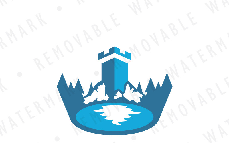 Download Шаблон логотипа "King's Fortress Logo Template" / King's Fortress Logo Template - Шаблон логотипа на тему графика castle landscape stability trust integrity wood lake strength tower fortress crown king scenery fort keep stronghold kingdom logo design template