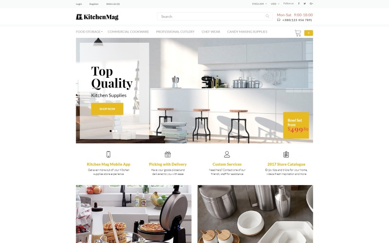 KitchenMag-厨房用品OpenCart模板