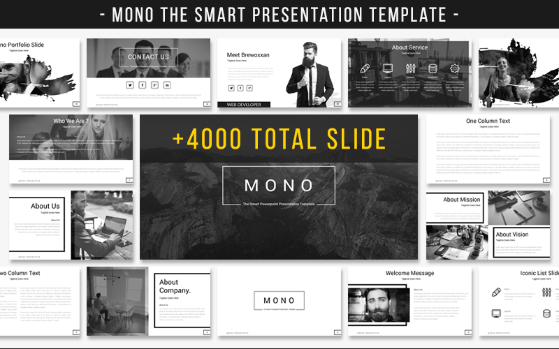 Mono - шаблон PowerPoint для умной презентации