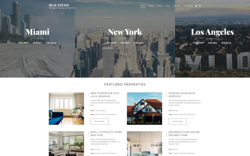 Недвижимость - Адаптивный шаблон Joomla для агентства по аренде недвижимости