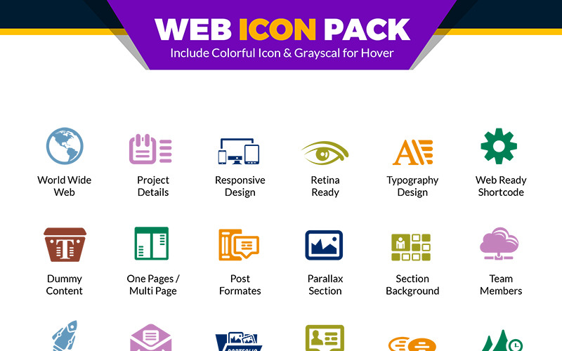 Pack Web | Vecteur de site Web pour agence ou entreprise de conception et de développement Web | Ensemble d'icônes d'utilisation de site Web