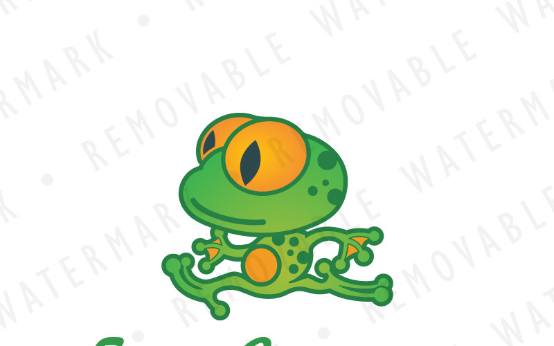 Plantilla de logotipo de hombre rana corriendo