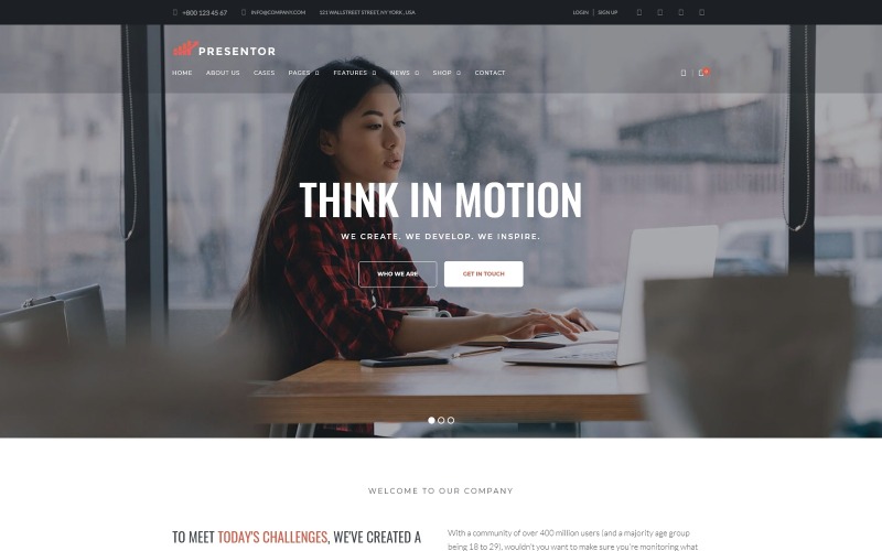 Presentor - тема WordPress для бизнеса Elementor