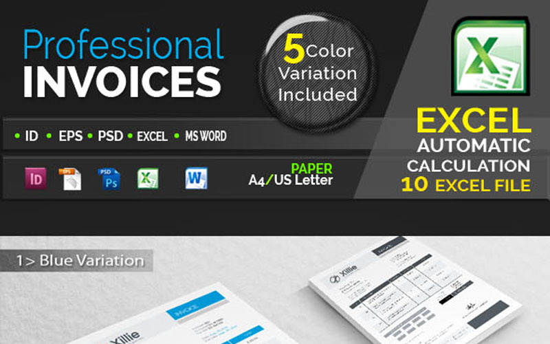 Download Фирменный стиль "Professional Invoice - Corporate Identity Template" / Professional Invoice - Corporate Identity Template - Фирменный стиль на тему графика black blue clean creative customizable excel invoice grey html icons illustrator indesign template money multi colour orange photoshop print ready