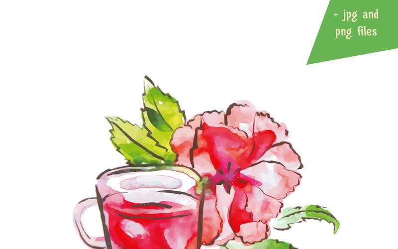 Download Иллюстрация "Watercolor Tea Collection Vector Set - Illustration" / Watercolor Tea Collection Vector Set - Illustration - Иллюстрация на тему графика watercolor illustration hand made vector trace tea nation black moroccan ginger winter tunisian mate camomile oriental hibiscus mint green turkish