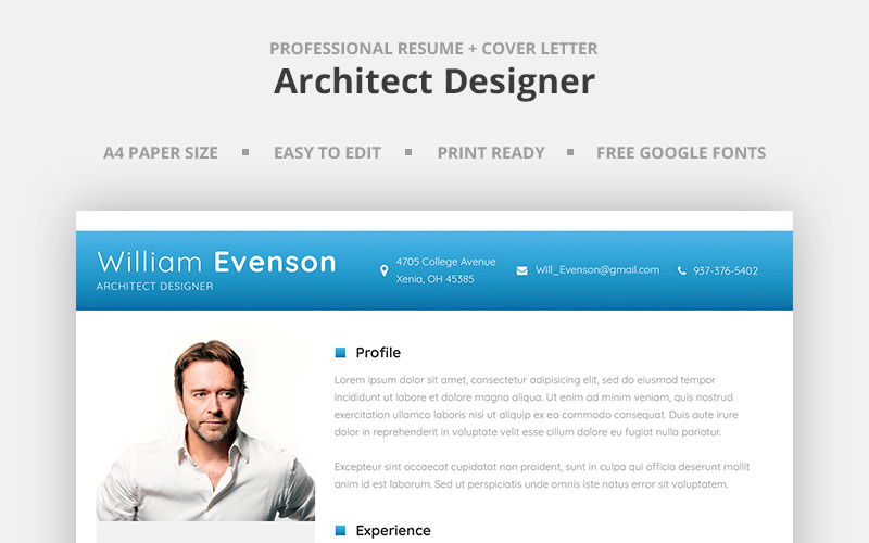 William Evenson - szablon CV projektanta architekta