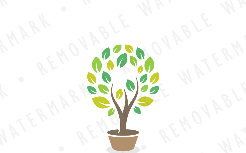 Download Шаблон логотипа "Growing Ideas Logo Template" / Growing Ideas Logo Template - Шаблон логотипа на тему графика green plant tree environment energy earth idea smart bulb growing strategy flowerpot innovation garden power logo design template support technology
