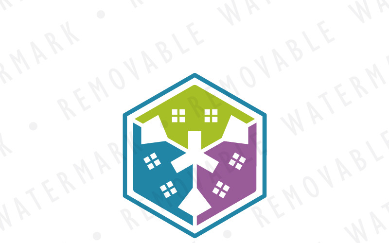 Download Шаблон логотипа "House Box Logo Template" / House Box Logo Template - Шаблон логотипа на тему графика box security house home people safety cube neighborhood collaboration defense block cooperation alliance residence community realty logo design template property