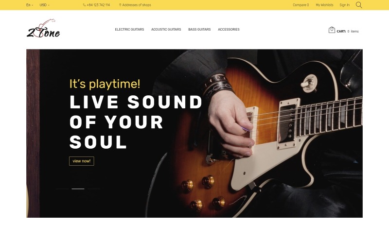 2Tone - Thème PrestaShop pour Guitar Store