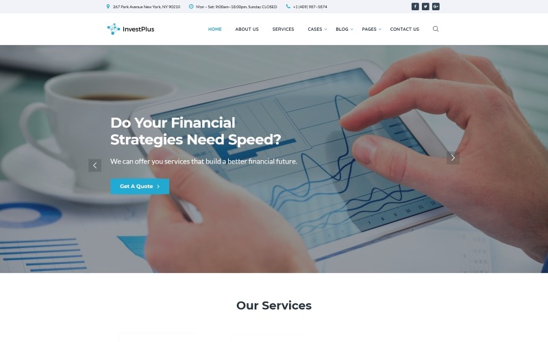 Invest Plus - investeringsföretagets HTML5-webbplatsmall