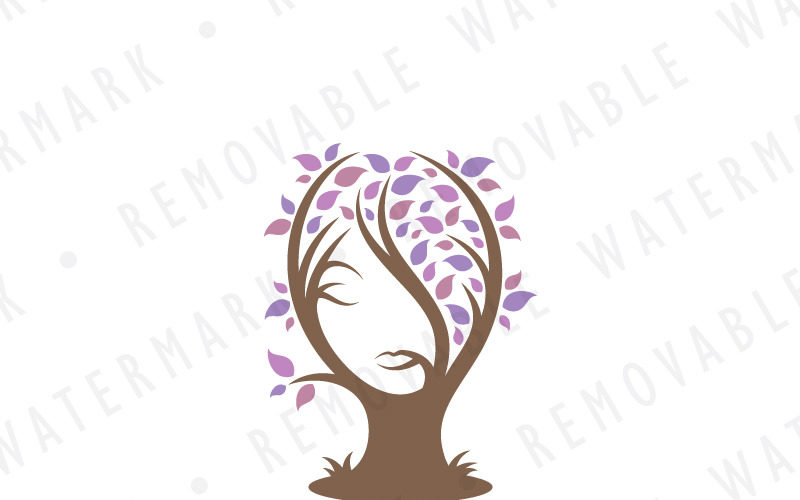 Download Шаблон логотипа "Maiden Tree Logo Template" / Maiden Tree Logo Template - Шаблон логотипа на тему графика tree elegant care beauty fashion beautiful face woman skin hairstyle haircut maiden creative spa barber logo design template cosmetics organic