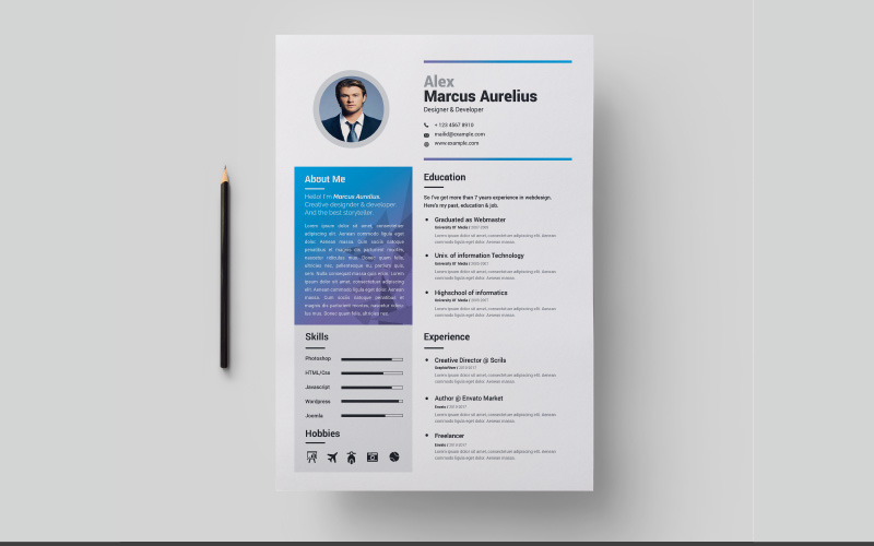 Download Резюме "Пример резюме офис менеджера" / Marcus Resume Template - Резюме на тему графика resume cv a4 clean coverletter curriculumvitae design editable doc job modern photoshop printready professional simple stationary template word msword best
