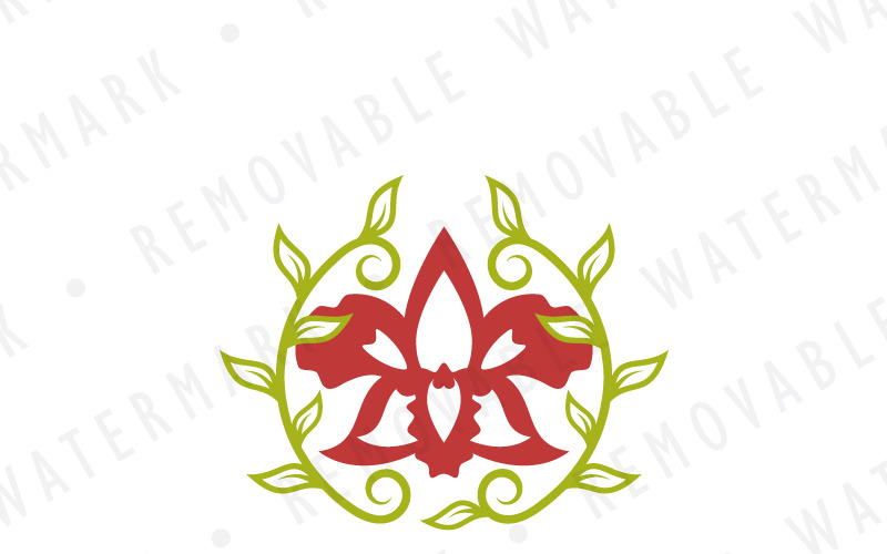 Modèle de logo de fleur d'orchidée