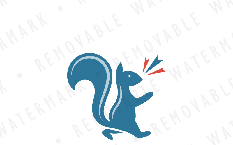 Modelo de logotipo de esquilo alegre