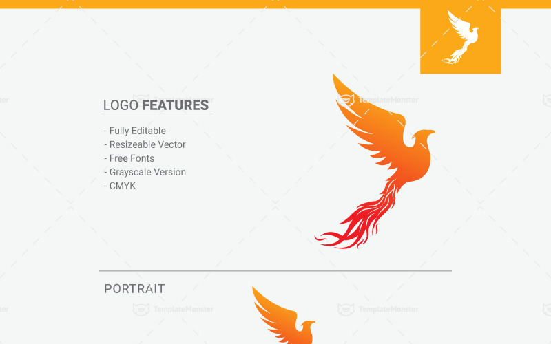 Download Шаблон логотипа "Phoenix Logo Template" / Phoenix Logo Template - Шаблон логотипа на тему графика animal bird brand colorful creative crest design developer eagle elegant fire flame fly freedom insurance mythology phoenix professional protect security