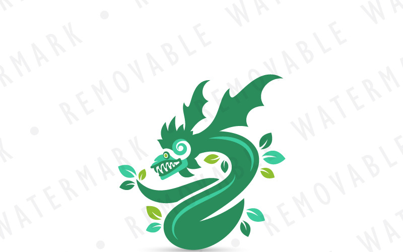 Plantilla de logotipo de Dios Serpiente de Quetzalcoatl