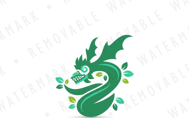Quetzalcoatl Serpent God Logo modello