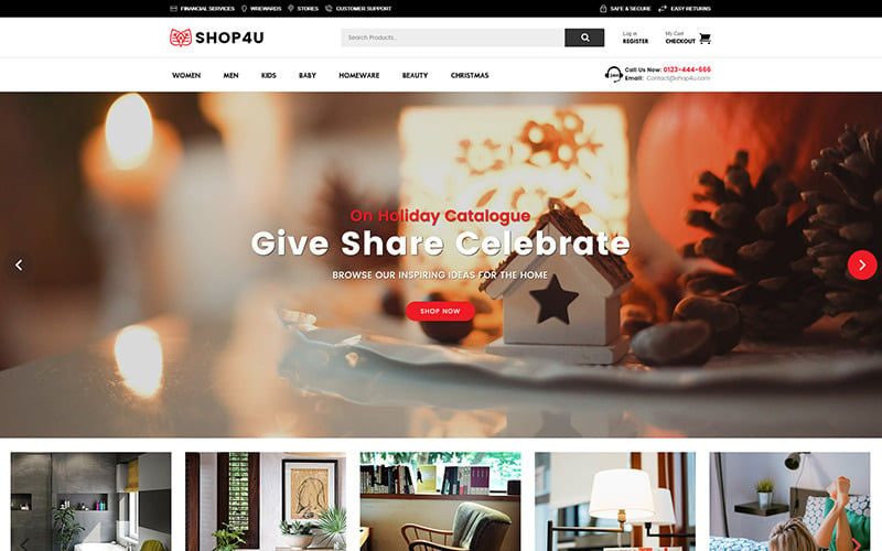 Shop4U - Modernes MarketPlace WooCommerce WordPress Theme