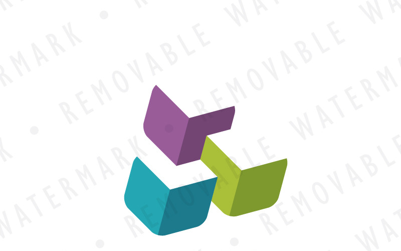 Sjabloon met logo voor geïnterlinieerde kubussen