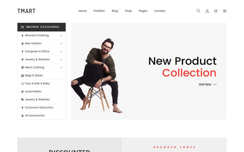 Tmart - Minimal e-handelswebbplatsmall