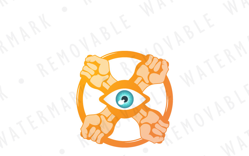 Download Шаблон логотипа "Together we're Strong Logo Template" / Together we're Strong Logo Template - Шаблон логотипа на тему графика community eye circle union strong power x together collaboration hand strength cooperation alliance valve wheel logo design template synergy knowledge