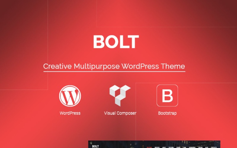 Bolt - креативная одностраничная тема WordPress для портфолио