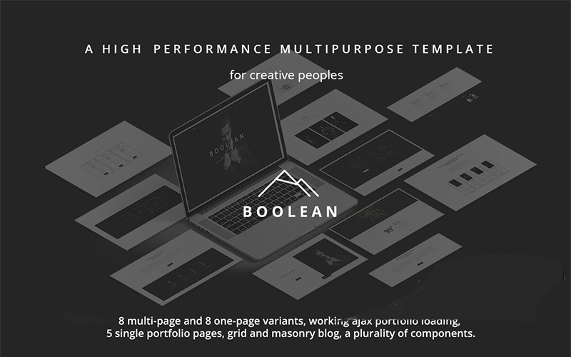 Boolean - kreativ mall för flera webbplatser