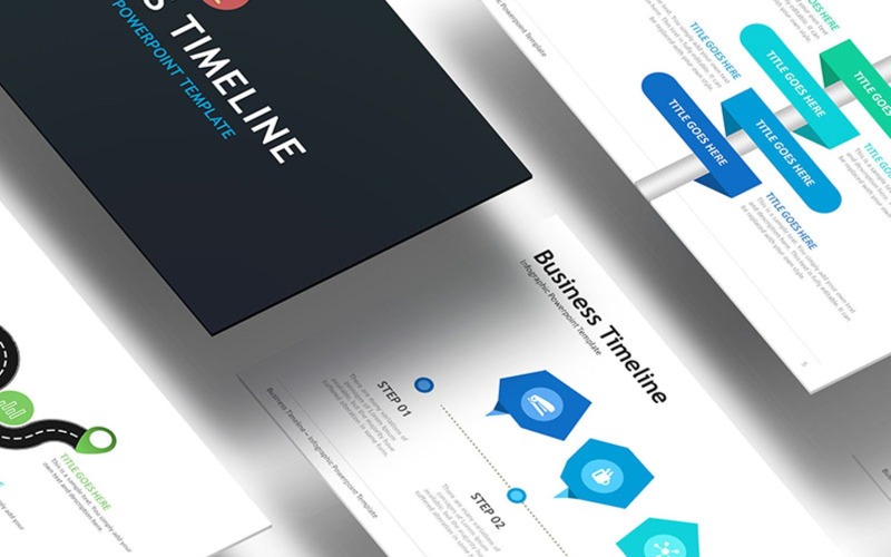 Cronologia aziendale - modello di Infografica PowerPoint